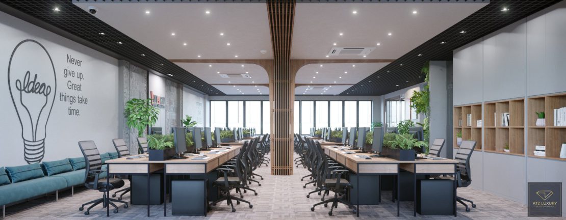thiết kế không gian làm việc mở 9